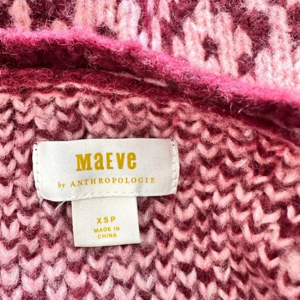 Anthropologie Maeve Sigfried Sweater XSP Pink‎ Wool Marsala Crewneck - Picture 4 of 8